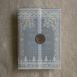 White knitted holiday vellum wrap for 5x7 card | pack of 10 Invitation Jackets and Overlays