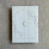 Jessica minimalist mauve vellum wraps for 5x7 card | pack of 10