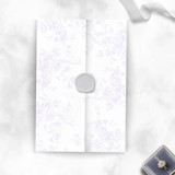 Lilac Purple Vellum Invitation Jacket with Baroque Floral Pattern for 5 x 7 Wedding Invitations Invitation Jackets and Overlays