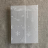 White festive snowflake vellum wrap for 5x7 card | pack of 10 Invitation Jackets and Overlays