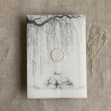 Graphite willow and swan vellum vellum wrap for 5x7 card  | pack of 10 Invitation Jackets and Overlays