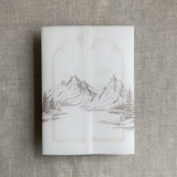 Cashmere mountain sketch printed vellum wrap for 5x7 card | pack of 10 Invitation Jackets and Overlays