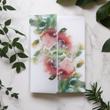 Bleeding Roses Watercolor Vellum Wrap | Set of 10 Invitation Jackets and Overlays