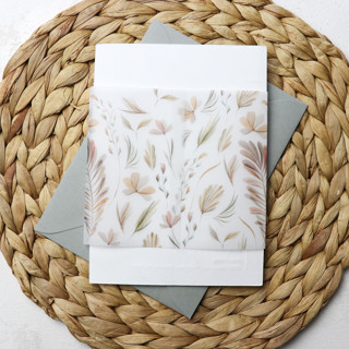 Earth Tone Floral Belly Band | Set of 25 Invitation Jackets and Overlays