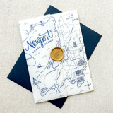 Newport Wedding Map Vellum Jackets | Set of 10 | Blue & Green Color Options Invitation Jackets and Overlays