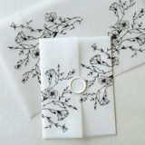 Classic Black Botanical Vellum Wrap | Set of 10 Invitation Jackets and Overlays