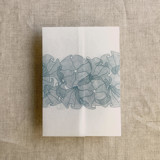 Steel blue ruffled floral lace printed vellum wrap for 5x7 card | pack of 10 Invitation Jackets and Overlays