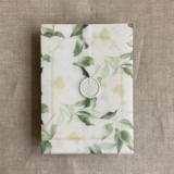 Rosalie floral white vellum wrap for 5x7 card | pack of 10 Invitation Jackets and Overlays