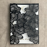 Black Orchid Floral Lasercut Gate Jacket for 5x7 inch Invitation | Pack of 10 | Envelopes Included Invitation Jackets and Overlays