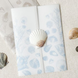 Seashell Vellum Jackets | Set of 10 | Blue & Green Color Options Invitation Jackets and Overlays