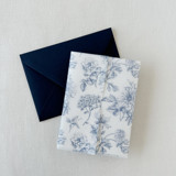 French Blue Toile Vellum Jacket for Wedding Invitations & Cards (Set of 10) Invitation Jackets and Overlays