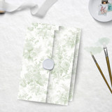 Sage Toile Vellum Jacket for 5 x 7 Wedding Invitations and Cards Invitation Jackets and Overlays