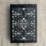 Black French Lace Lasercut Gate Jacket for 4.25x6 inch Invitation  | Pack of 10 | Envelopes Included Invitation Jackets and Overlays