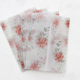 Red Poinsettia Vellum Jackets for Holiday Cards | Size 5x7 | Set of 25 Invitation Jackets and Overlays