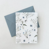 Dusty Blue Wildflower Wedding Invitation Jacket | Set of 10 Invitation Jackets and Overlays