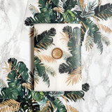 Tropical Faux Gold Foil Greenery Vellum Wraps (10 pack) Invitation Jackets and Overlays