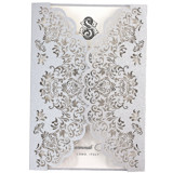 Silver Laser Cut Invitation Cover for 5x7 Card | Set of 10 | Envelopes Included Invitation Jackets and Overlays