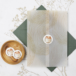 Gold Tree Ring Vellum Wraps for Holiday Cards and Invites | Size 5x7 | Set of 25 Invitation Jackets and Overlays