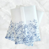 French Blue Toile Vellum Jacket (Set of 10) Invitation Jackets and Overlays