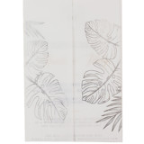 Monstera Leaves Silver Foil Stamping on White Vellum Wraps, Set of 10 Invitation Jackets and Overlays