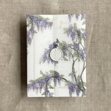 Wisteria floral vellum wrap for 5x7 card | pack of 10 Invitation Jackets and Overlays