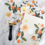 Orange Floral Vellum Jacket (10 Pack) Invitation Jackets and Overlays