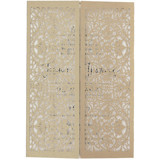 Gold Gatefold Wedding Laser Cut Covers | Set of 10 | Envelopes Included Invitation Jackets and Overlays