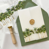 Palm Tree Vellum Jacket for Wedding Invitations (10 Pack) Invitation Jackets and Overlays