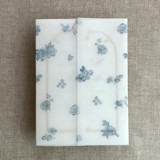 Steel blue French roses lace floral printed vellum wrap for 5x7 card  | pack of 10 Invitation Jackets and Overlays