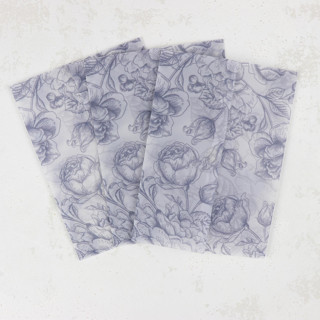 Navy Rose Vellum Jackets | Size 5x7 | Set of 25 Invitation Jackets and Overlays