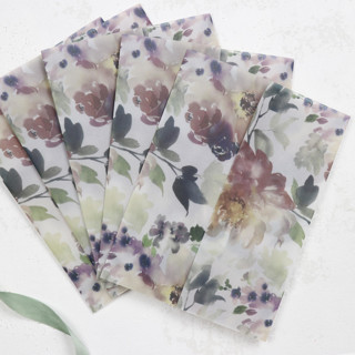 Dusty Fall Floral Vellum Jackets | Size 5x7 | Set of 25 Invitation Jackets and Overlays