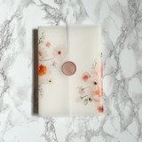 Peach Floral Vellum Jacket (10 pack) Invitation Jackets and Overlays