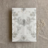 Venetian floral lace oyster color printed vellum wrap for 5x7 card  | pack of 10 Invitation Jackets and Overlays