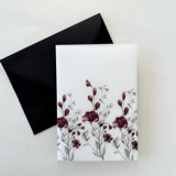 Burgundy Floral Wedding Invitation Vellum Jacket | Set of 10 Invitation Jackets and Overlays