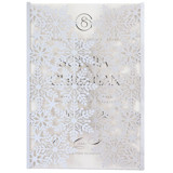 Silver Metallic Laser Cut Snowflakes Covers | Set of 10 | Envelopes Included Invitation Jackets and Overlays