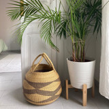 Bolo Basket with Diamond Pattern Decorative Storage