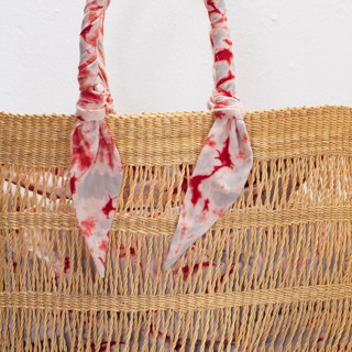 Ayine Bag Large with Grey and Red lining Decorative Storage