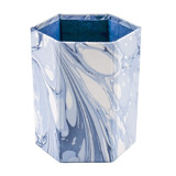 Hand-Marbled Pencil Holder Organizer in Ocean Wave Decorative Storage