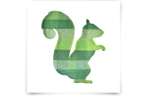 Green Party Squirrel Children's Art Prints
