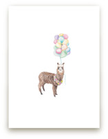 Watercolor Llama With B... by Lauren Rogoff