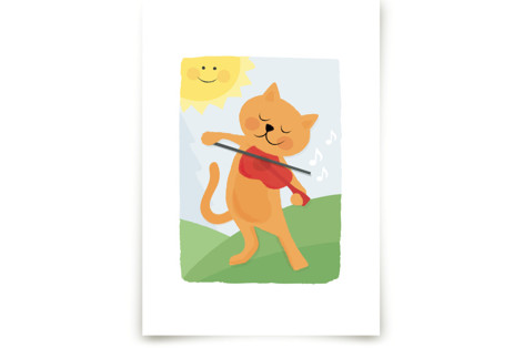 The Cat and the Fiddle Children's Art Prints