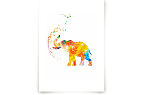 Good Luck Baby Elephant Children's Art Prints