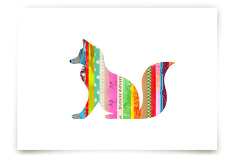 Stripy Fox Children's Art Prints