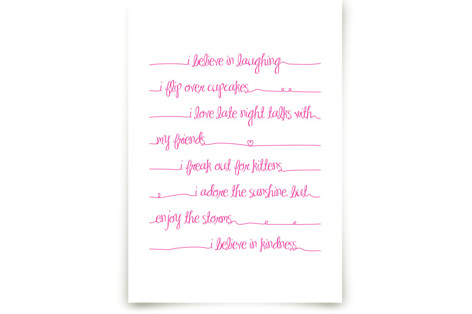 Positive Script Children's Art Prints