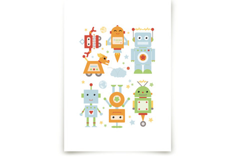 Robot Collective II Children's Art Prints