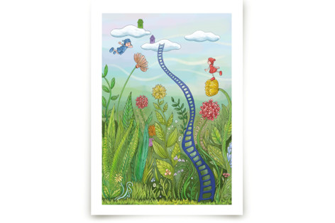 Redy and Bluey - Flying Free Children's Art Prints