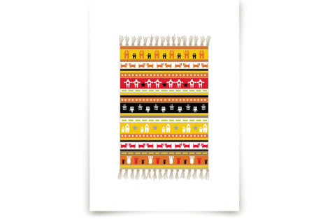 Rustic Robot Rug Children's Art Prints