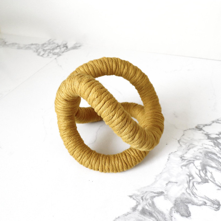 Infinity loop in Mustard Original Sculpture by Bharti Trivedi | Minted