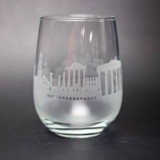 Athens, Greece Skyline Stemless Wine Glass Glassware