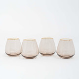 SET OF 4 - SIREN STEMWARE // SHORT STEMLESS IN FAWN Glassware